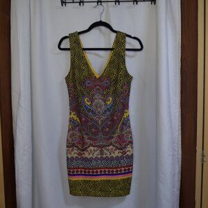 Bebe multi-color Dress with yellow interior, size small